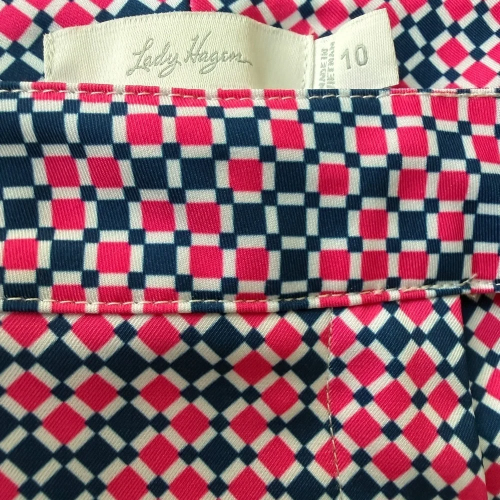 Lady Hagen  Women’s Golf Checkered Plaid Casual Shorts Pink/Blue